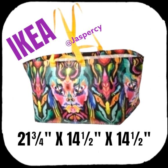 IKEA-ÖMSESIDIG Limited Edition Vibrant Multi Color XL Everything Shopping Bag - Picture 3 of 11